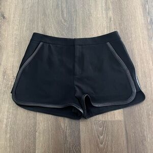 Rag & Bone Black shorts with Leather trim